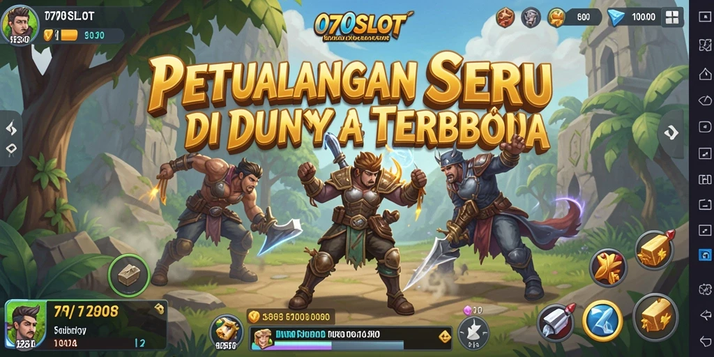 Screenshot gameplay 070SLOT yang menampilkan petualangan seru di dunia terbuka.