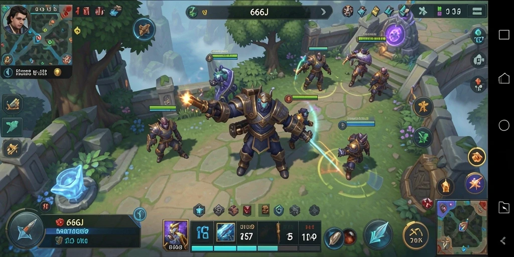 Tampilan gameplay intens dalam 666J saat merencanakan strategi.