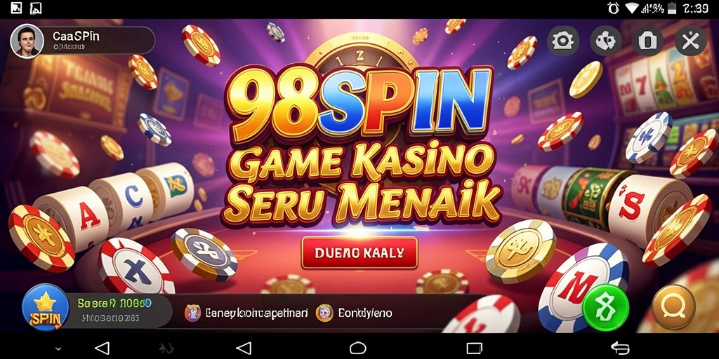 Tampilan seru gameplay 98SPIN dalam suasana kasino.