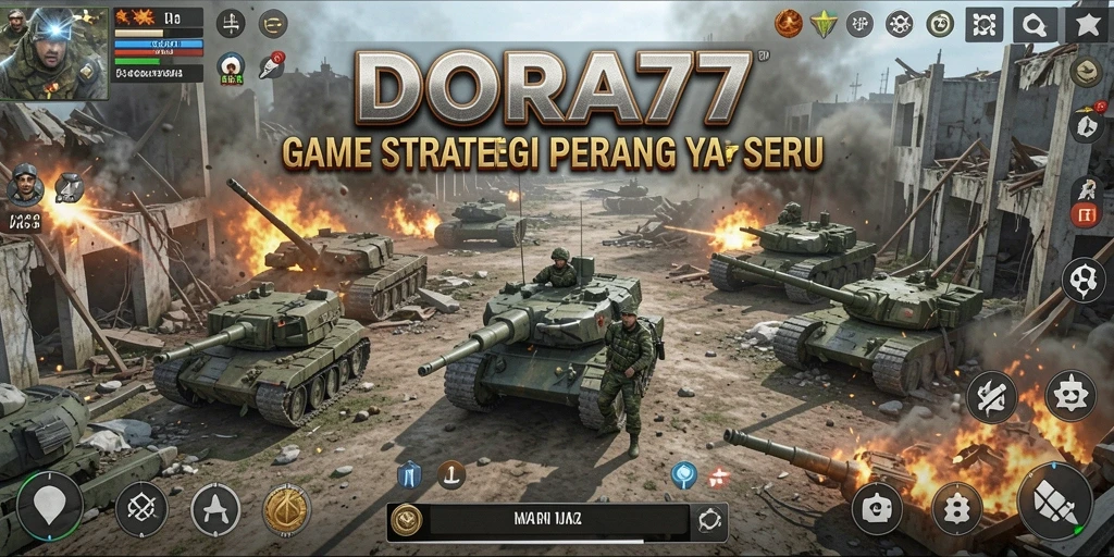 Screenshot DORA77 menunjukkan aksi pertempuran yang intens dan strategi yang kompleks.