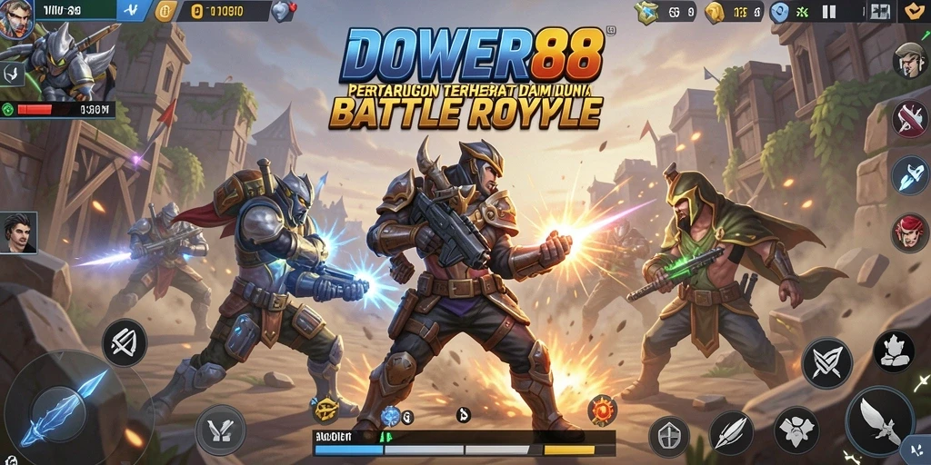Tangkapan layar DOWER88 menampilkan aksi mendebarkan dalam pertempuran Battle Royale.