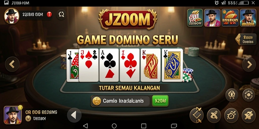 Tampilan gameplay seru dalam permainan Domino J200M.