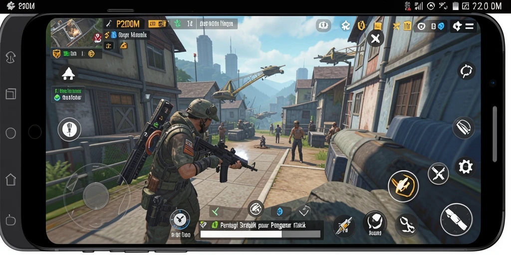 Screenshot gameplay P200M menunjukkan pertempuran strategis yang mendebarkan.