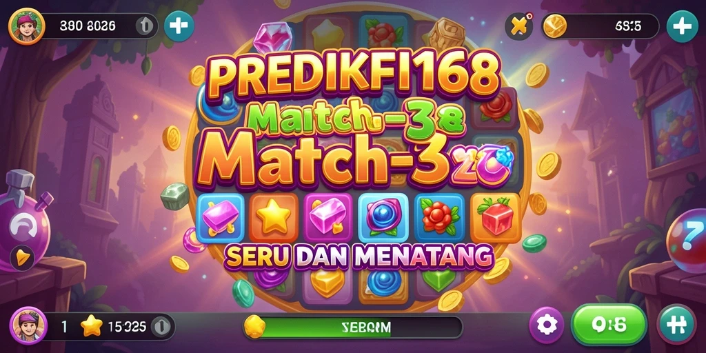 Gameplay seru PREDIKSI168 dengan elemen Match-3 yang menantang.