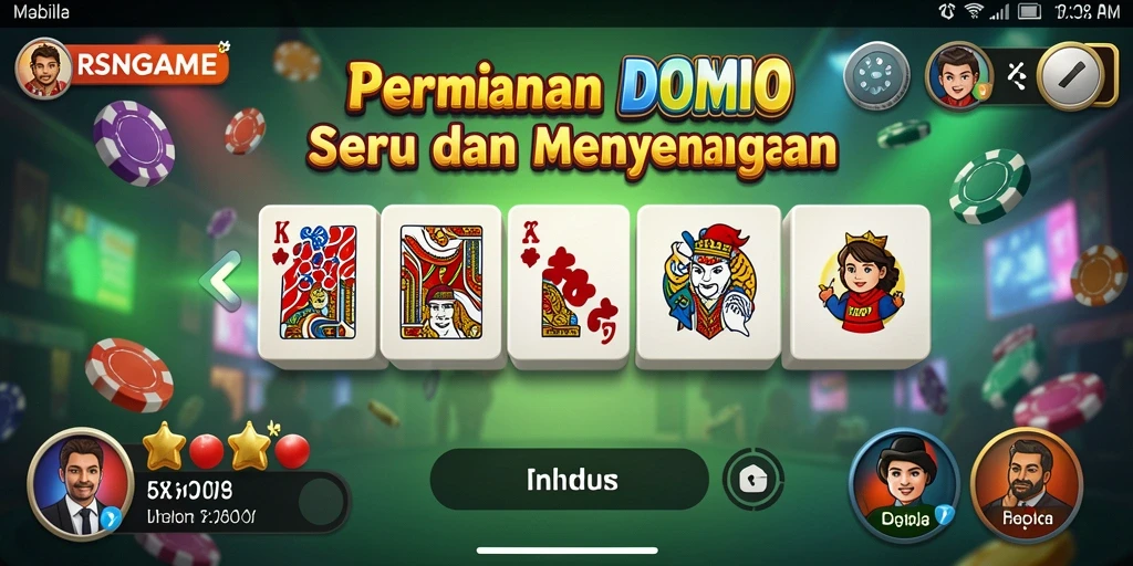 Tampilan gameplay seru dalam permainan Domino RSNGAME.
