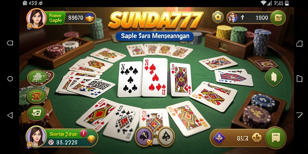 Screenshot SUNDA777 menampilkan gameplay Gaple yang seru dan interaktif.
