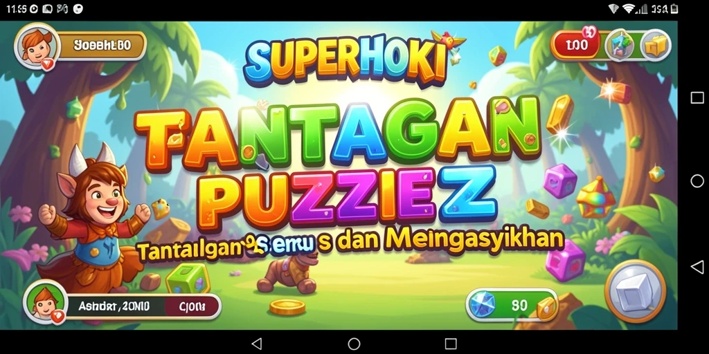 Tampilan gameplay Puzzle SUPERHOKI yang seru dan menantang.